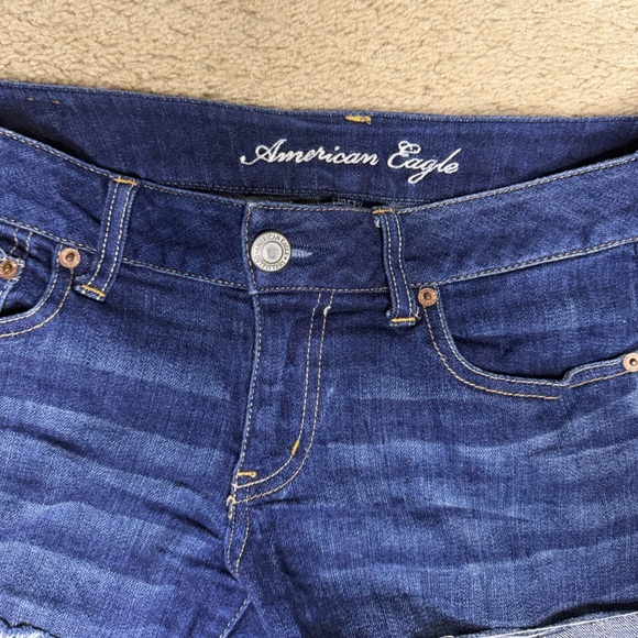 American Eagle Outfitters Dark Blue Jean Shorts - Picture 2 of 4